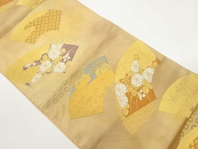  扇面蒔絵文織出し袋帯